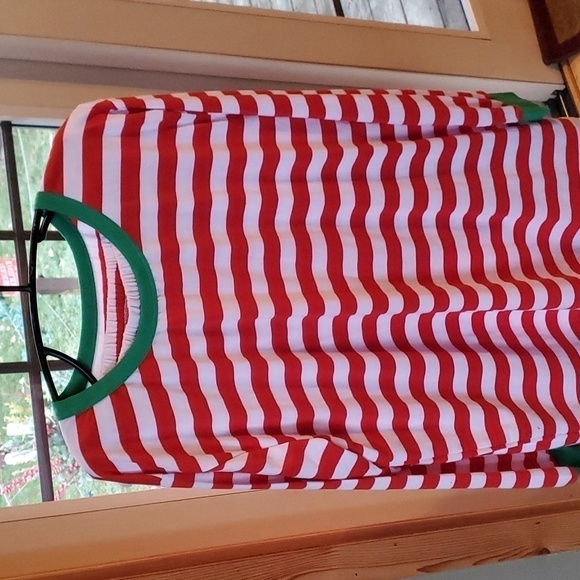 Shelry Red & White Striped Unisex 2 Piece Sz M Pagamas - Picture 2 of 14